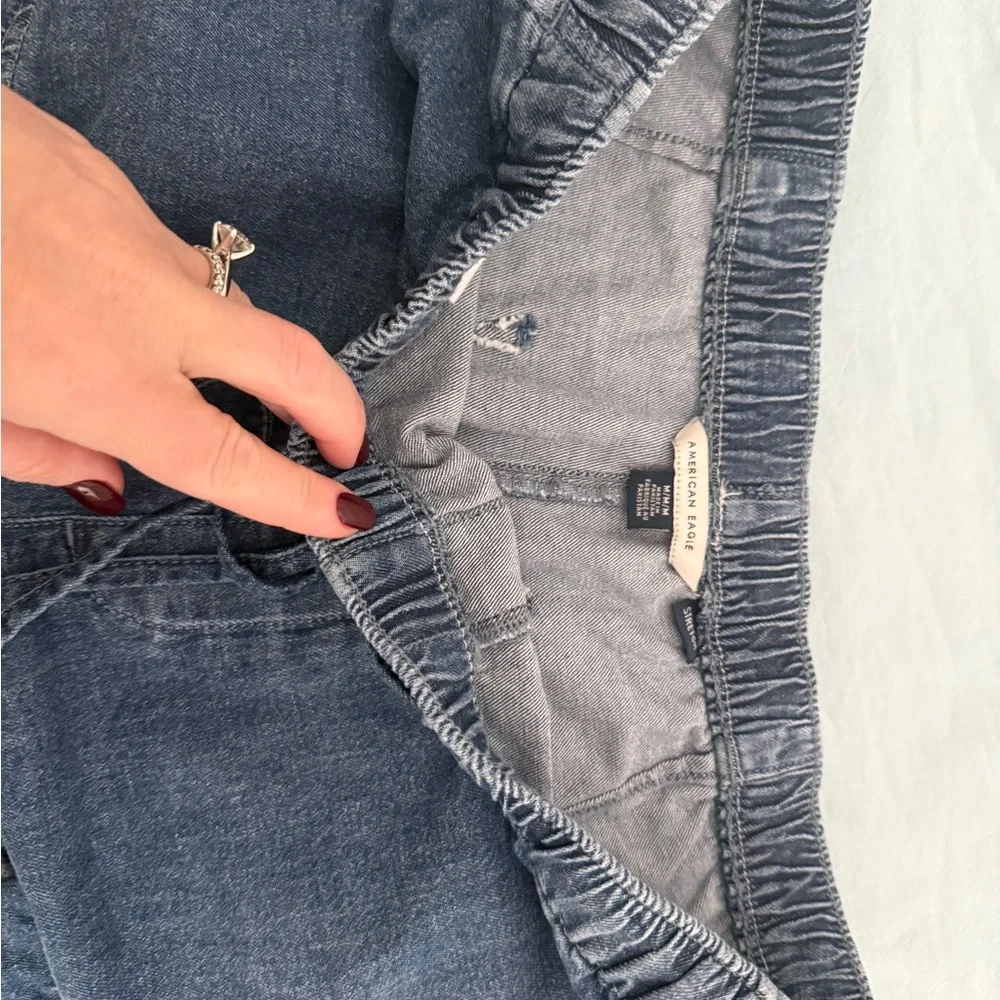 American Eagle Blue Jean Ruffle Shorts - Picture 3 of 4